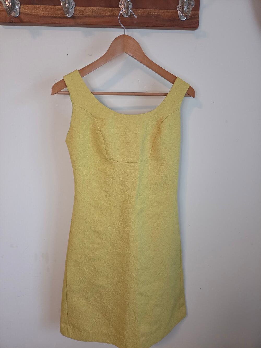 What Comes Around Goes Around Anthropologie Chartreuse Mini Dress Size 4